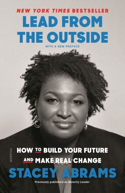 Lead from the Outside book cover, showing Stacey Abrams photo in black and white